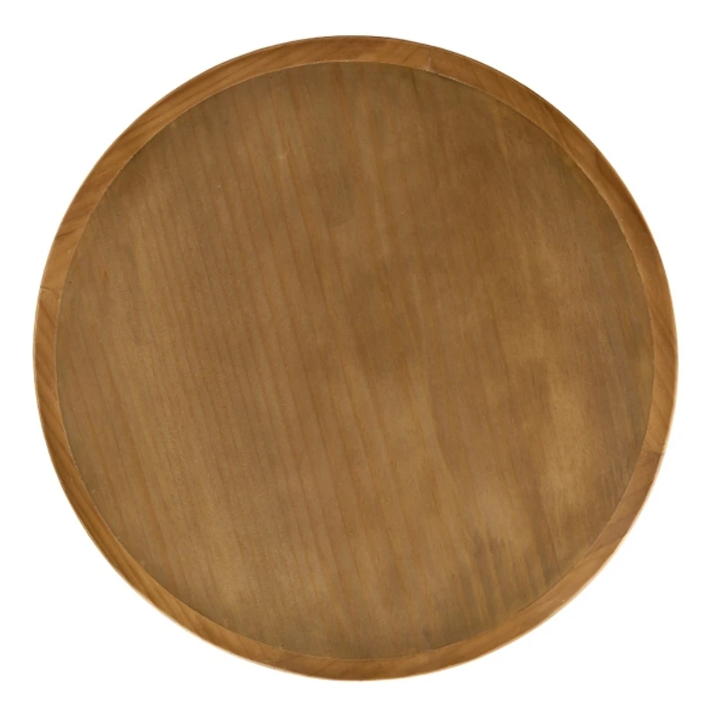 Round Brown Wood Sienna Side Table