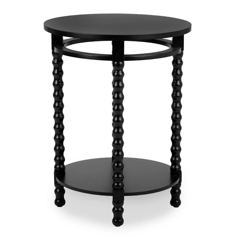 Round Farrah Black Spindle Side Table