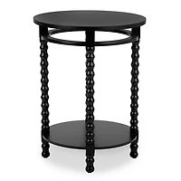 Round Farrah Black Spindle Side Table