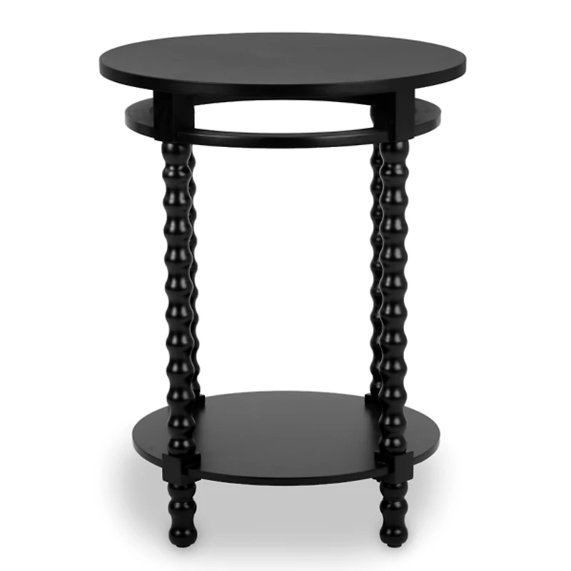 Round Farrah Black Spindle Side Table