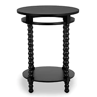 Round Farrah Black Spindle Side Table