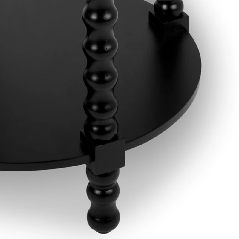 Round Farrah Black Spindle Side Table
