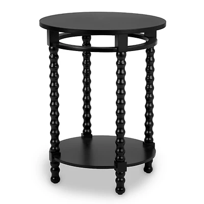 Round Farrah Black Spindle Side Table