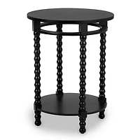 Round Farrah Black Spindle Side Table