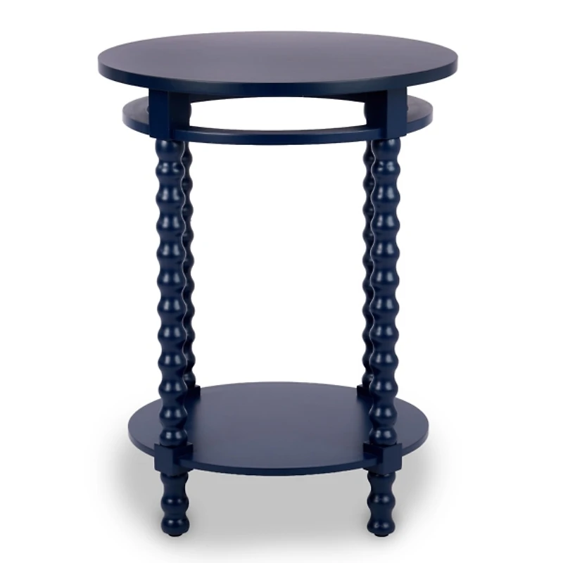 Round Farrah Navy Spindle Side Table