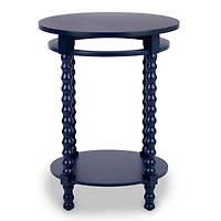 Round Farrah Navy Spindle Side Table
