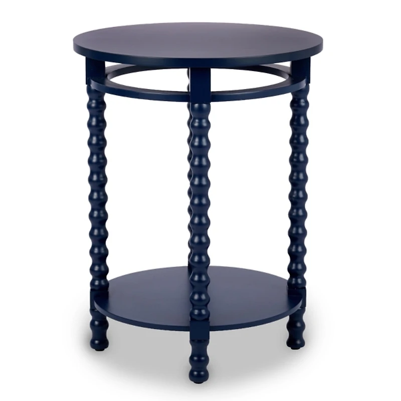 Round Farrah Navy Spindle Side Table