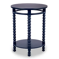 Round Farrah Navy Spindle Side Table