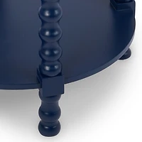 Round Farrah Navy Spindle Side Table
