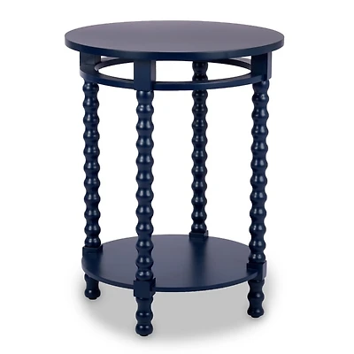 Round Farrah Navy Spindle Side Table