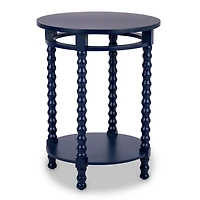 Round Farrah Navy Spindle Side Table