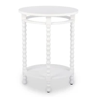 Round Farrah White Spindle Side Table