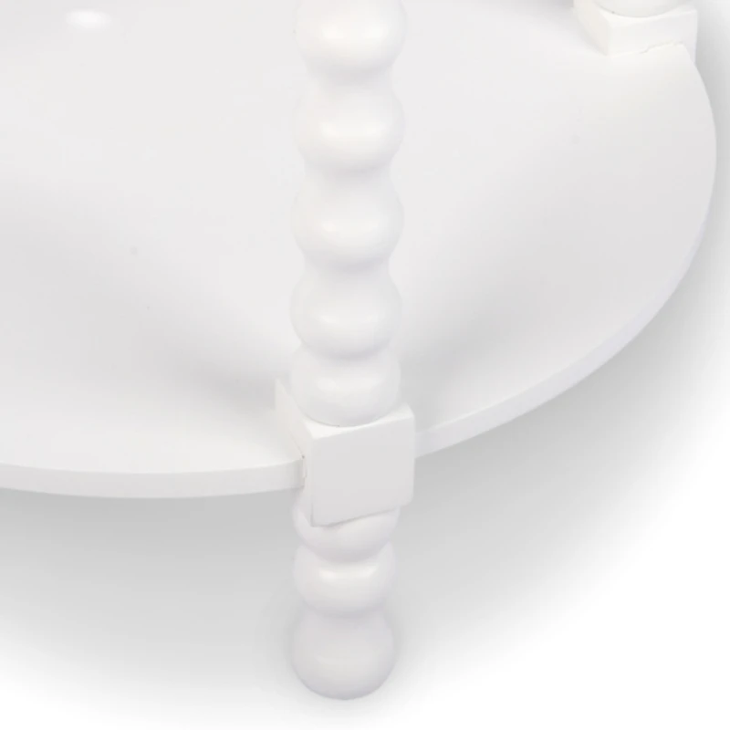 Round Farrah White Spindle Side Table