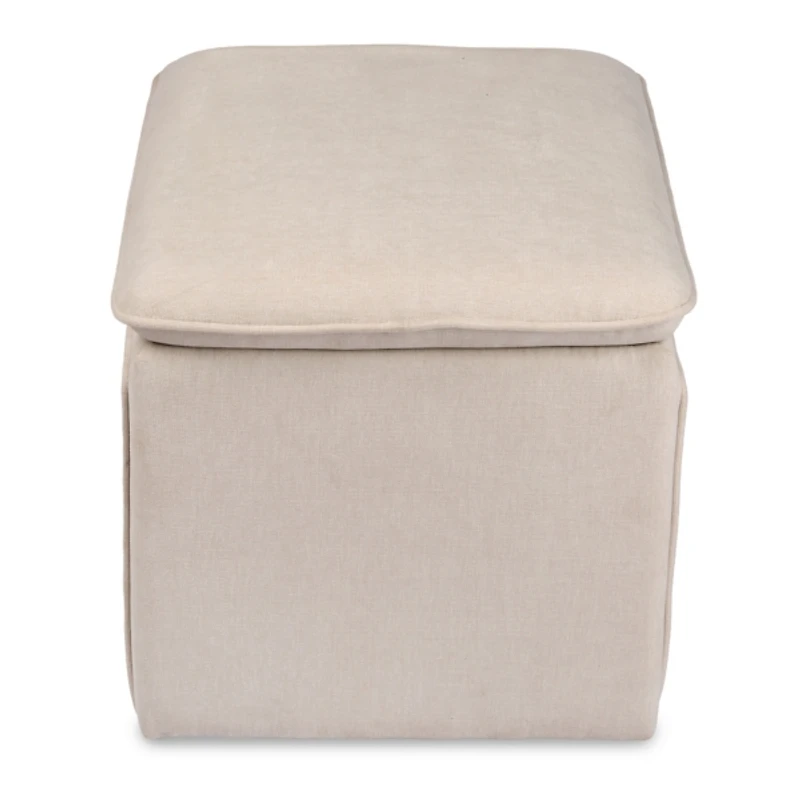 Enzo Ivory Upholstered Ottoman
