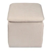Enzo Ivory Upholstered Ottoman