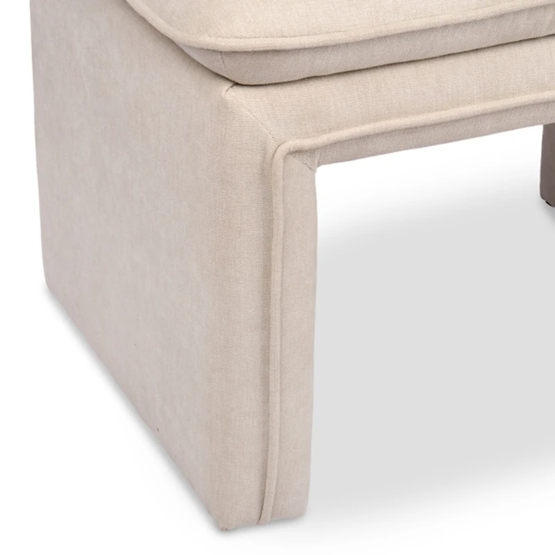 Enzo Ivory Upholstered Ottoman