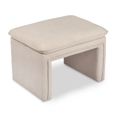 Enzo Ivory Upholstered Ottoman