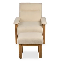 Giada Ivory Upholstered Chair & Ottoman Set