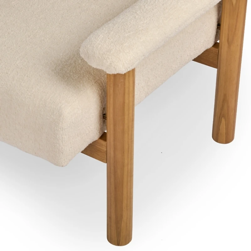 Giada Ivory Upholstered Chair & Ottoman Set