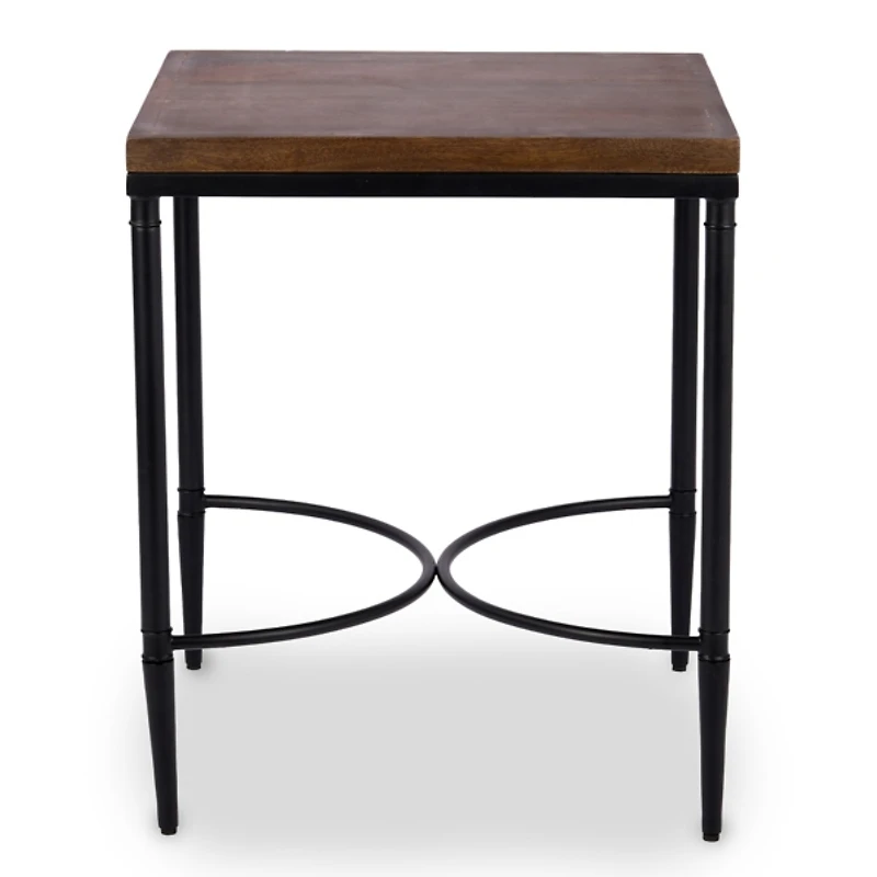 Square Brown and Black Jordan Side Table