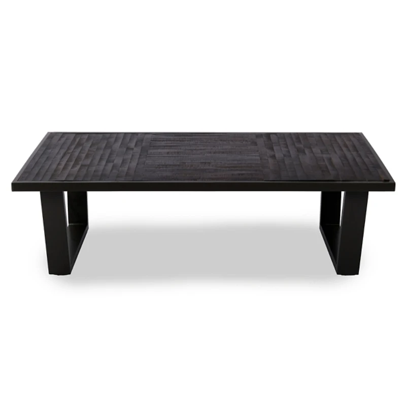 Carson Black Wood and Metal Coffee Table