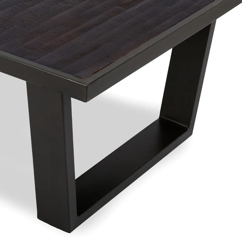 Carson Black Wood and Metal Coffee Table