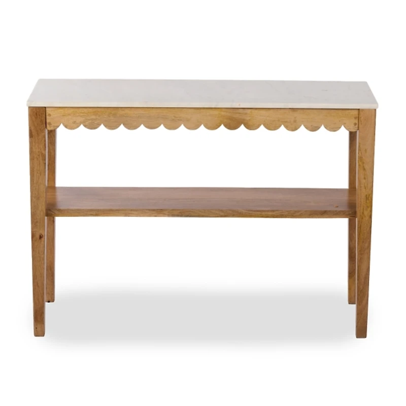 Marble and Wood Ayla Console Table