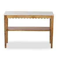Marble and Wood Ayla Console Table