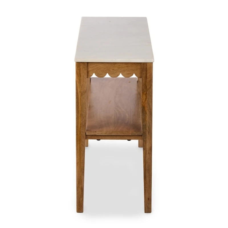 Marble and Wood Ayla Console Table