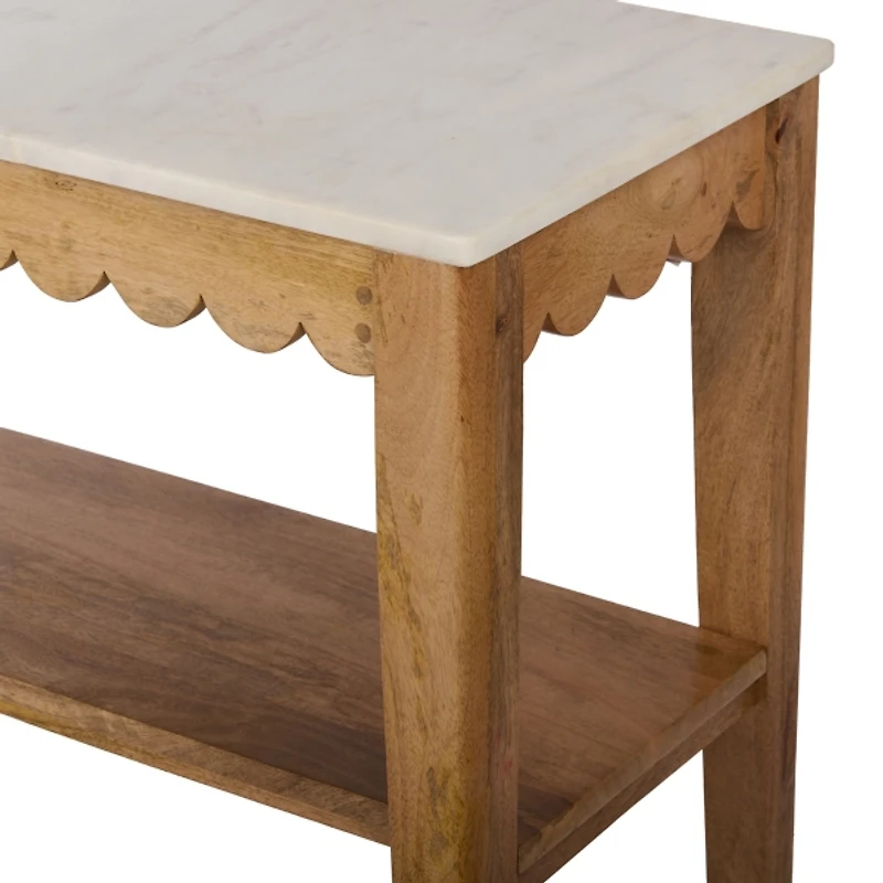 Marble and Wood Ayla Console Table