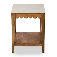 Marble and Wood Ayla Accent Table