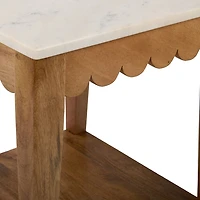 Marble and Wood Ayla Accent Table