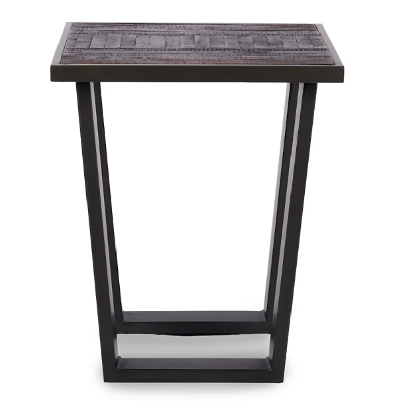 Carson Black Wood and Metal Side Table
