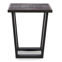 Carson Black Wood and Metal Side Table