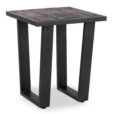 Carson Black Wood and Metal Side Table