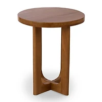 Round Porto Natural Wood Side Table