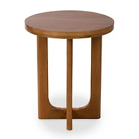 Round Porto Natural Wood Side Table