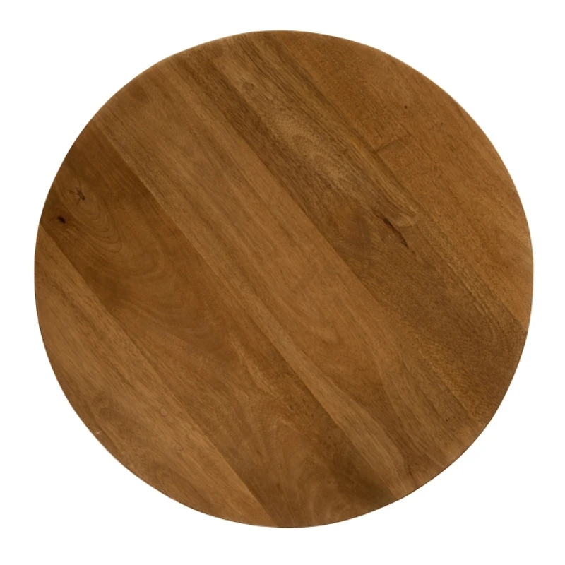 Round Porto Natural Wood Side Table