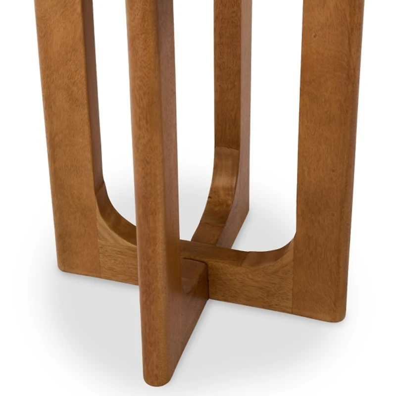 Round Porto Natural Wood Side Table