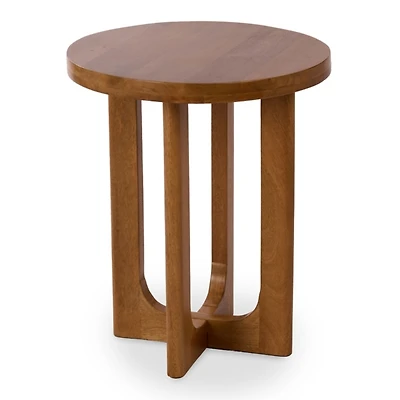 Round Porto Natural Wood Side Table