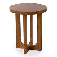Round Porto Natural Wood Side Table