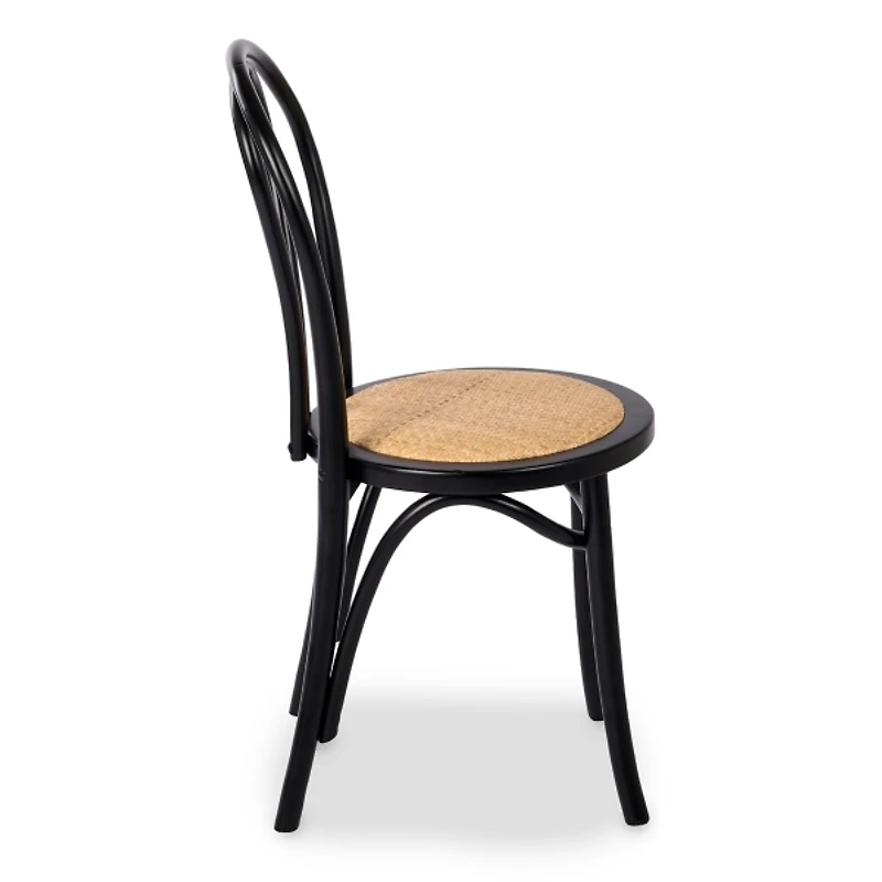 Wood and Rattan Bistro Chair