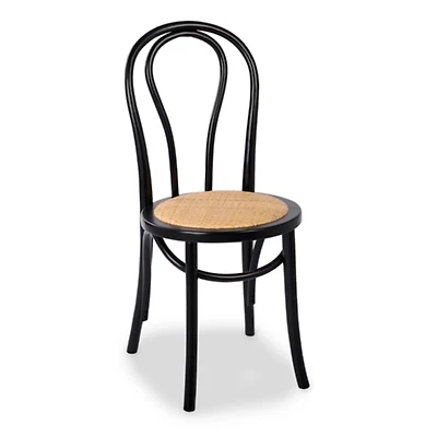Wood and Rattan Bistro Chair