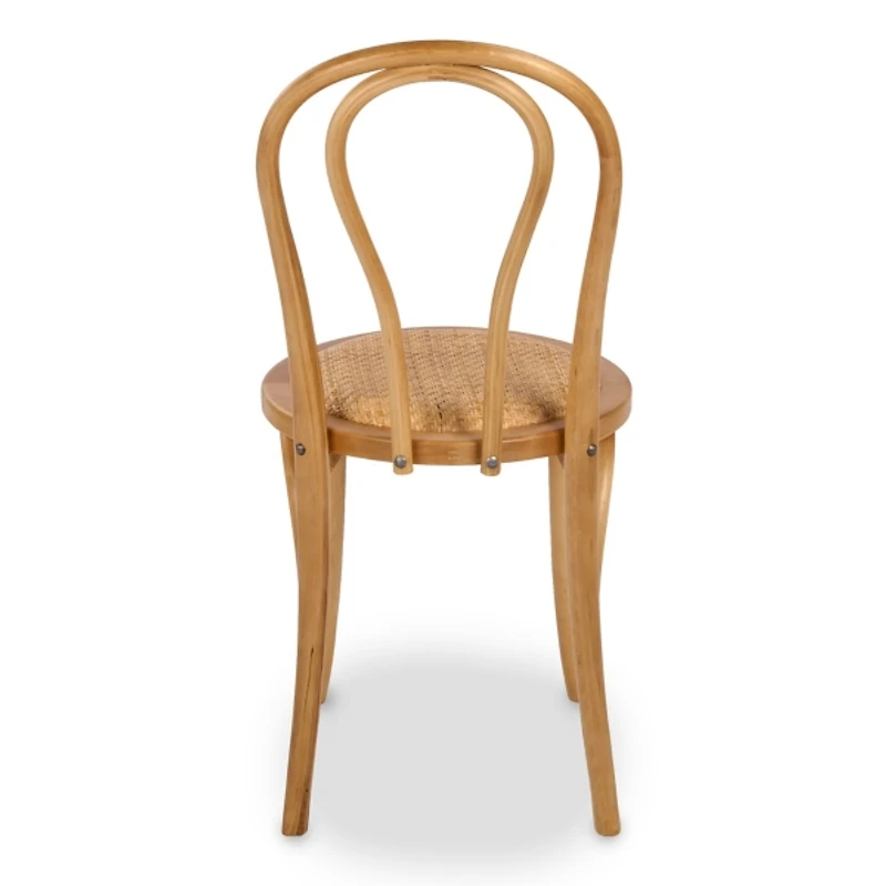 Natural Wood and Rattan Bistro Chair