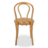 Natural Wood and Rattan Bistro Chair