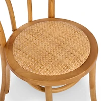 Natural Wood and Rattan Bistro Chair