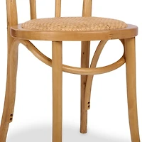 Natural Wood and Rattan Bistro Chair