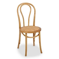 Natural Wood and Rattan Bistro Chair