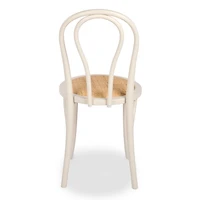 White Wood and Rattan Bistro Chair