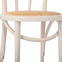 White Wood and Rattan Bistro Chair